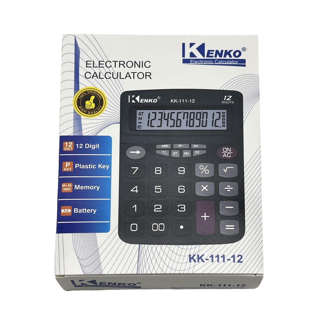 Calculadora de mesa KENKO, 12 dígitos, 1AA en caja