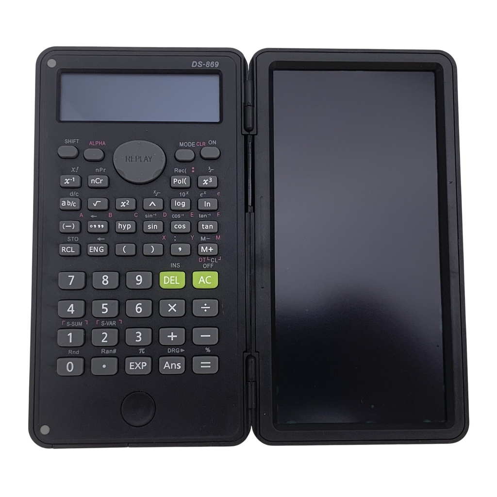 Calculadora científica, 10 dígitos, con block de notas digital, en caja