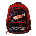 Mochila infantil, 2 bolsillos, con cartuchera y lunchera, en bolsa, varios diseños autos