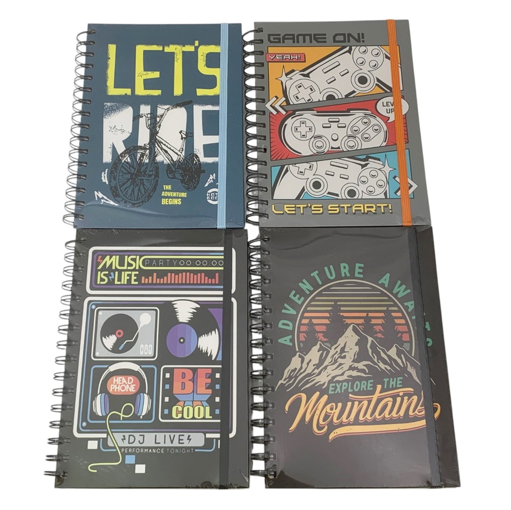 Libreta con espiral 100 hojas, varios diseños