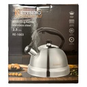 Caldera de acero inoxidable 2.5L, mango de plástico, en caja, varios colores