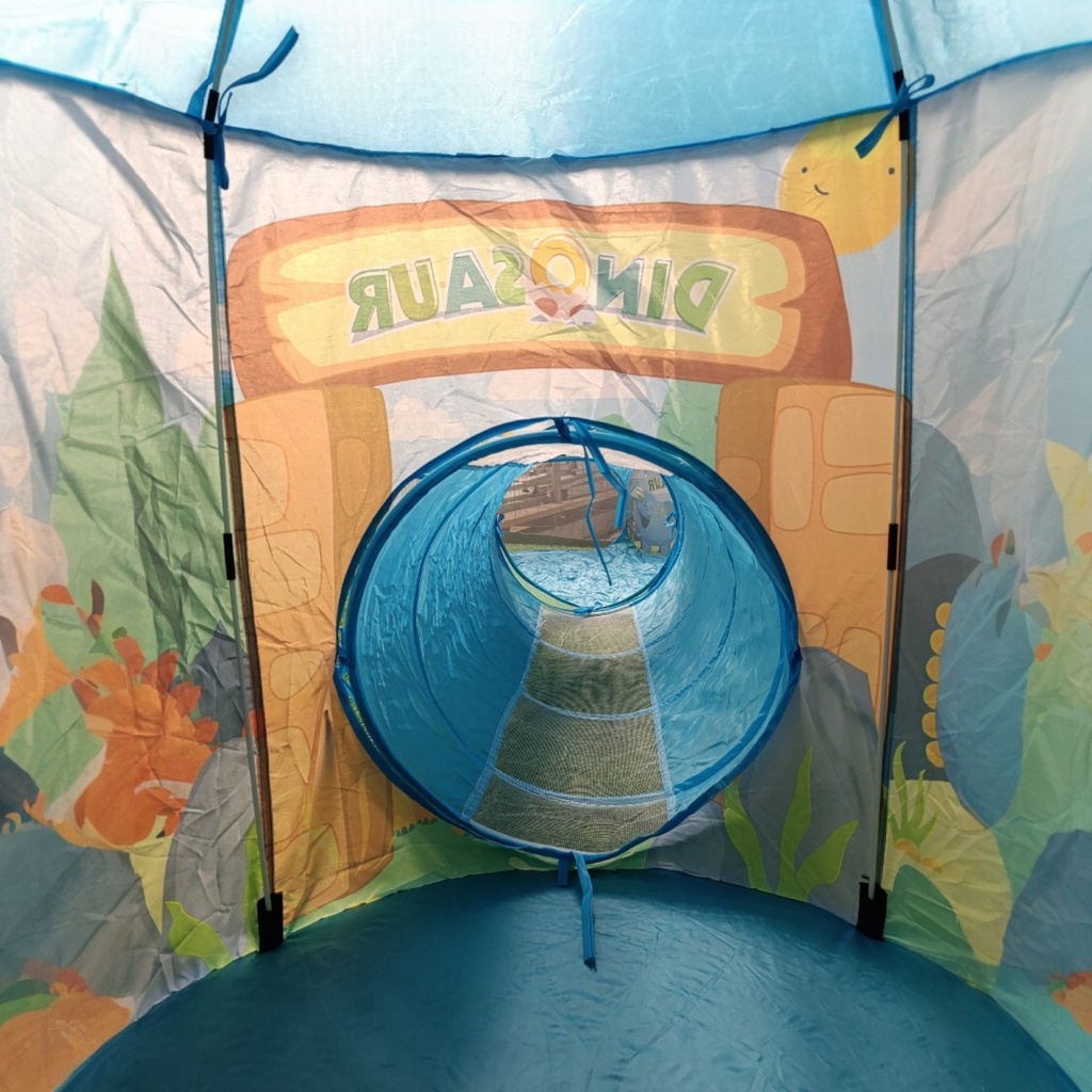 Casita carpa para niños CELESTE, con túnel y pelotero, en bolsa