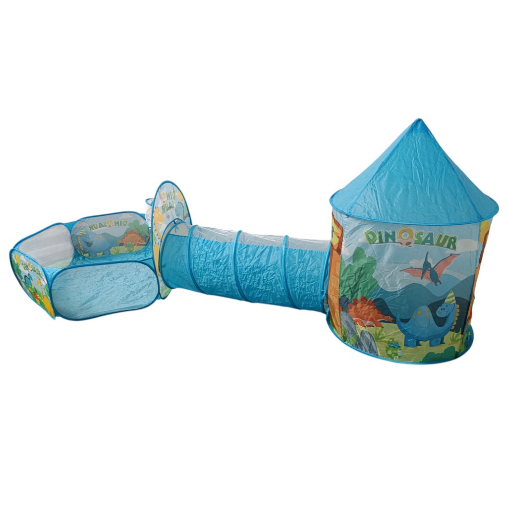 Casita carpa para niños CELESTE, con túnel y pelotero, en bolsa