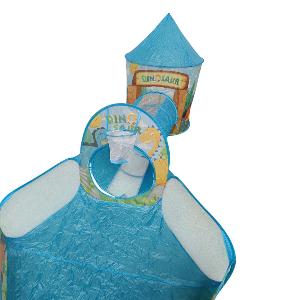 Casita carpa para niños CELESTE, con túnel y pelotero, en bolsa