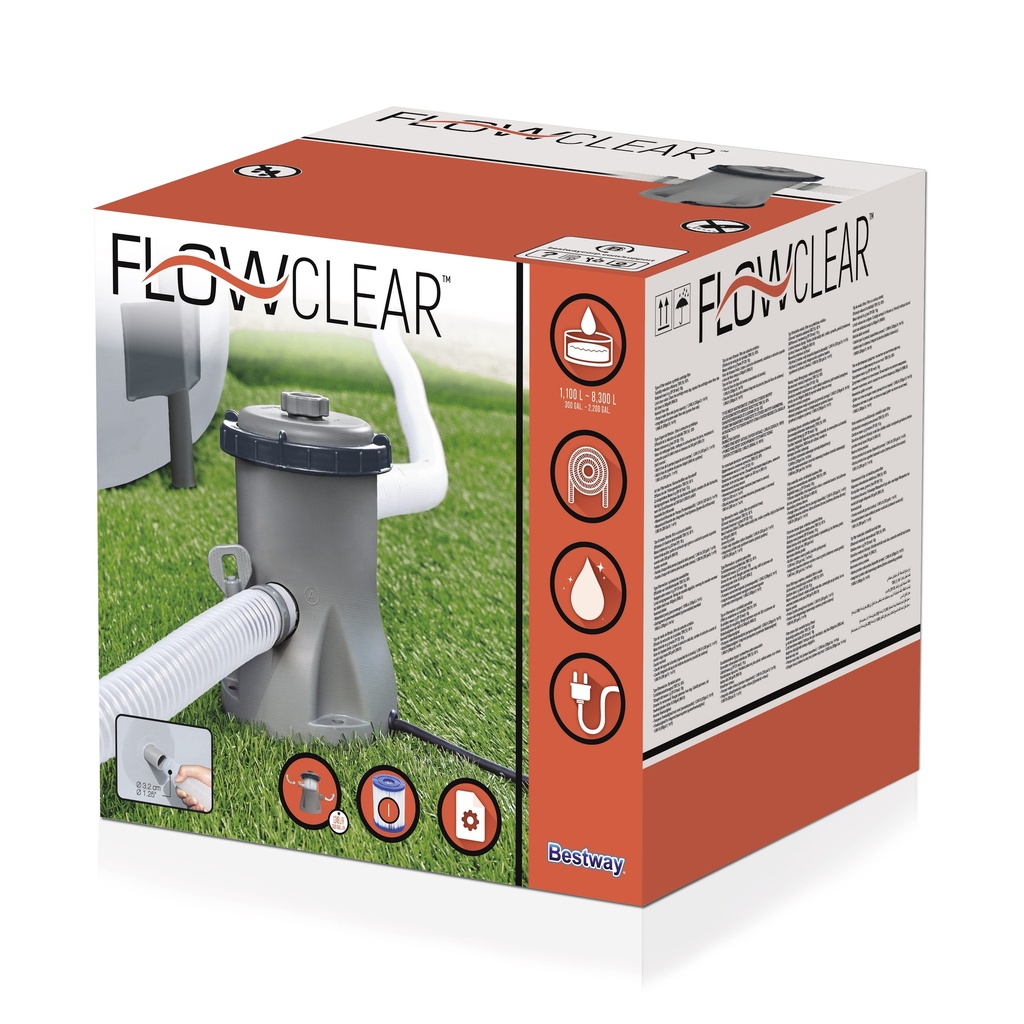 Bomba de filtrado para piscina Bestway, 1249L hora, en caja