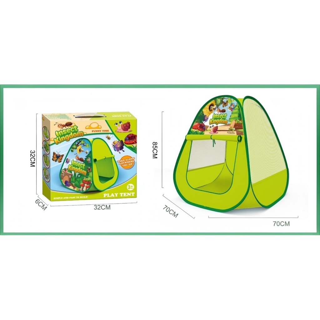 Casita carpa para niños, autoarmable, diseño insectos, de PVC, en caja