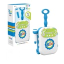 Parlante con micrófono valija, con luces LED, función de grabación, altavoz y entrada MP3 integrados, 4AA en caja