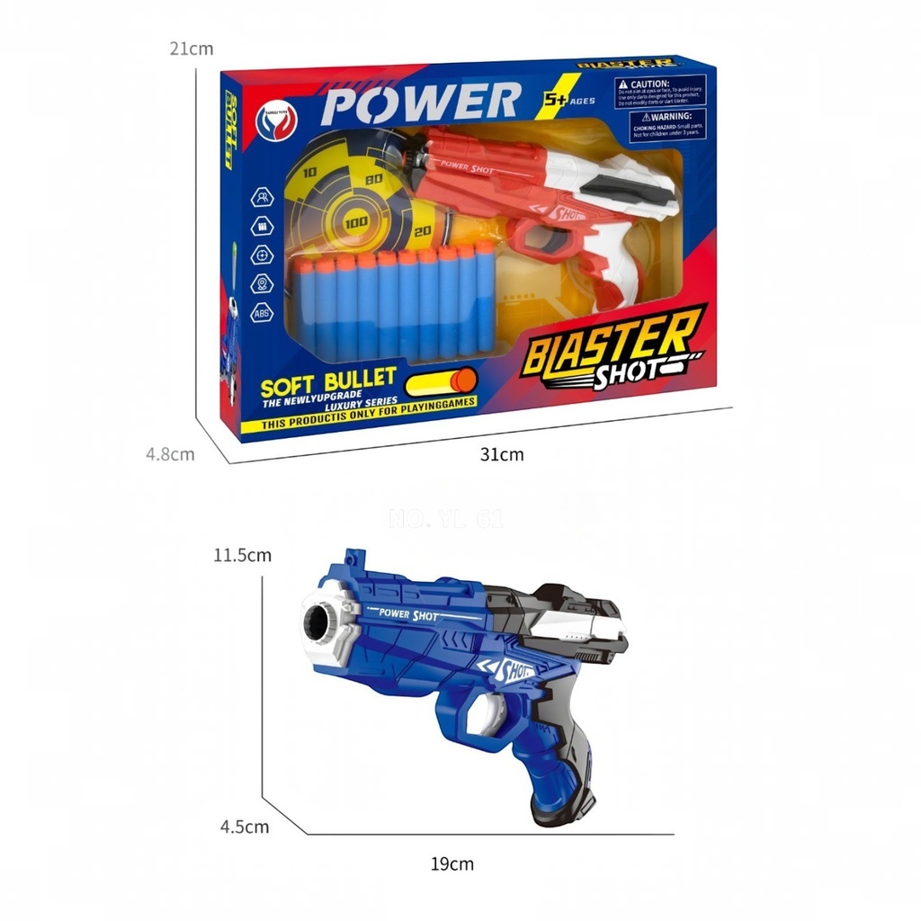 Pistola lanza dardos, en caja