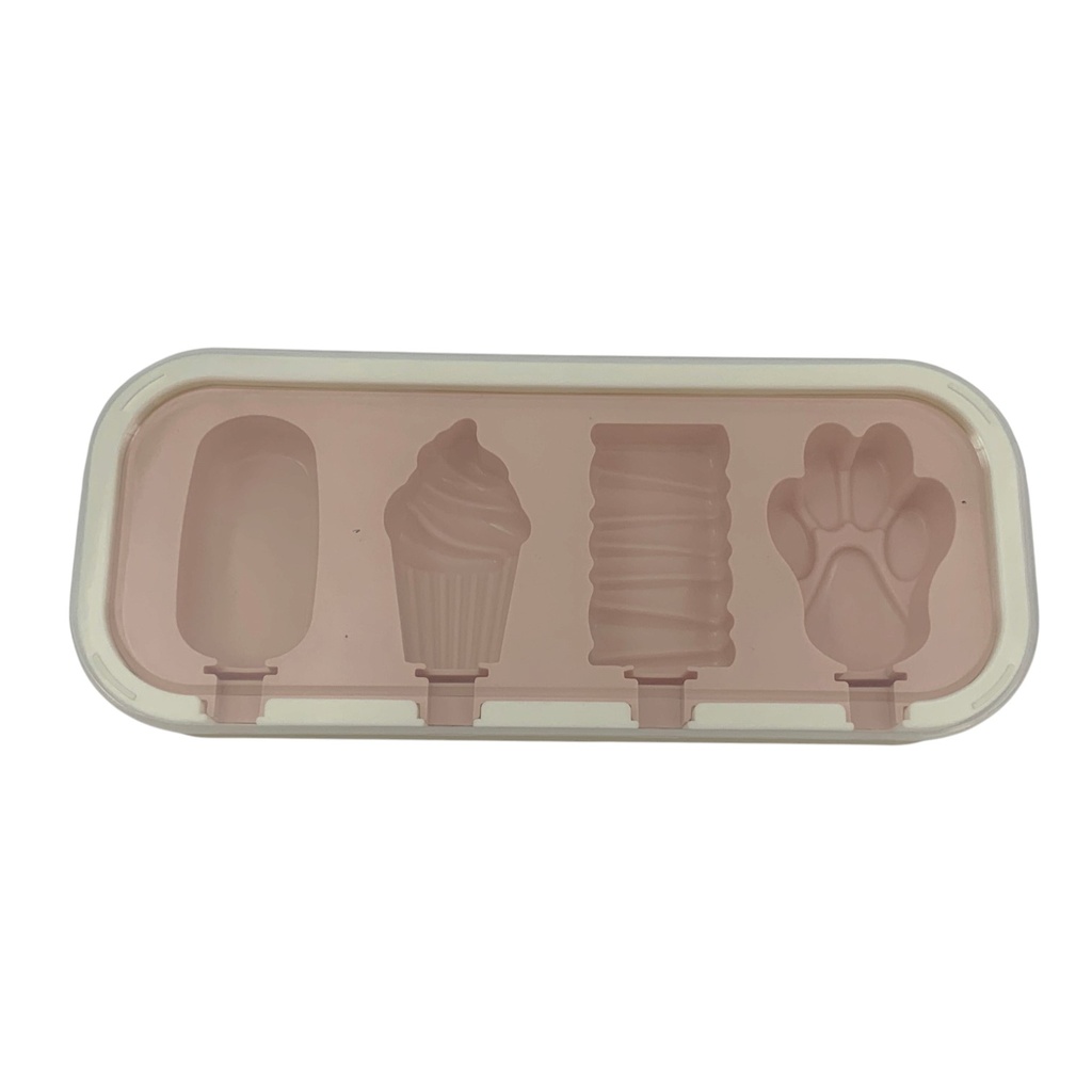 Molde para helado de silicona, con palitos, en bolsa