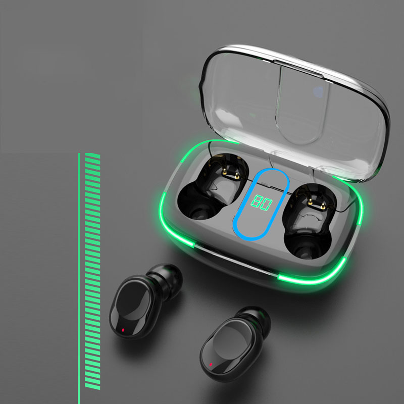 Auriculares inalámbricos Bluetooth V5 TWS.3, con cargador, negro KLGO en caja