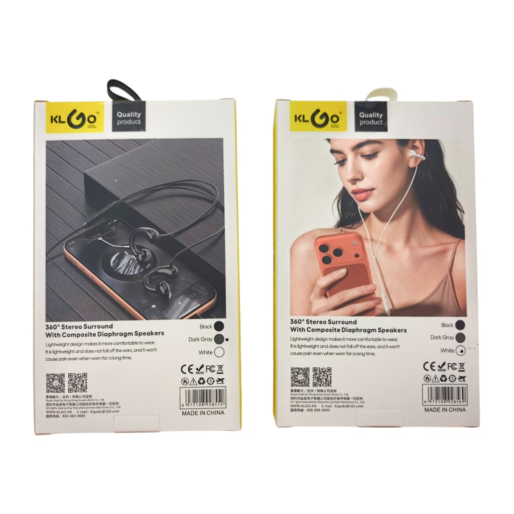 Auriculares con cable con salida C, KLGO en caja