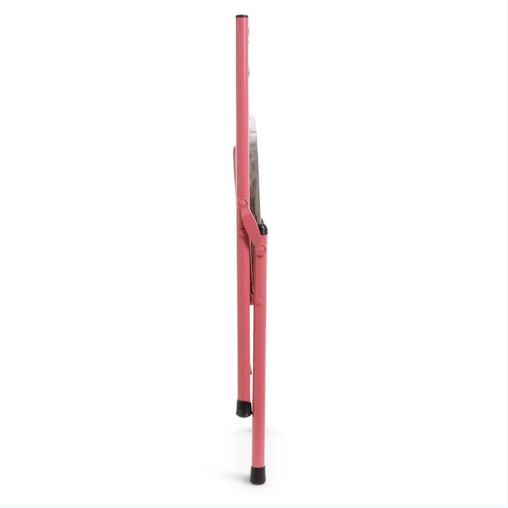 Mesa y silla plegable, madera y metal ROSADO, varios diseños en caja