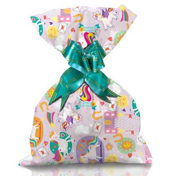 [G3164O] Bolsa de regalo metalizado infantil mediano PACKx50