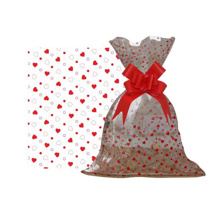 [G3170E] Bolsa de regalo transparente con diseño, mediana PACKx50