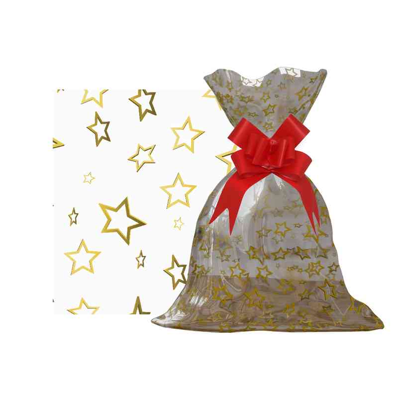 Bolsa de regalo transparente con diseño, mediana PACKx50