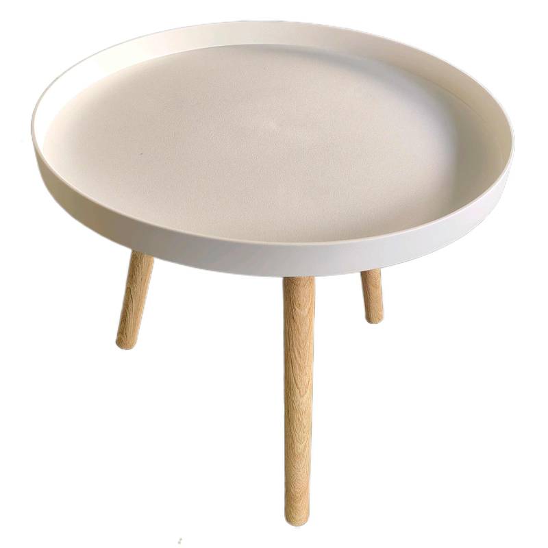[G3183] Mesa redonda de madera y plástico, en caja