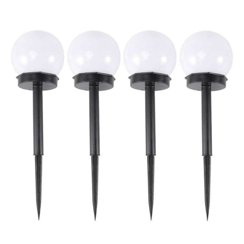 Lámpara led blanca pincho para jardín, recarga solar, CAJA x4