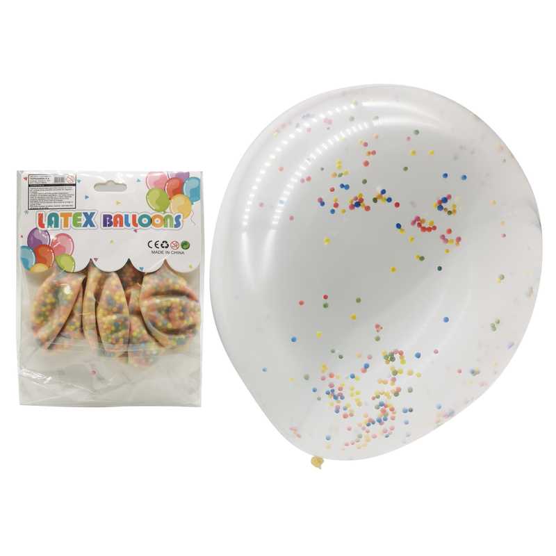 [G3283] Globo x4 con confetti, en bolsa
