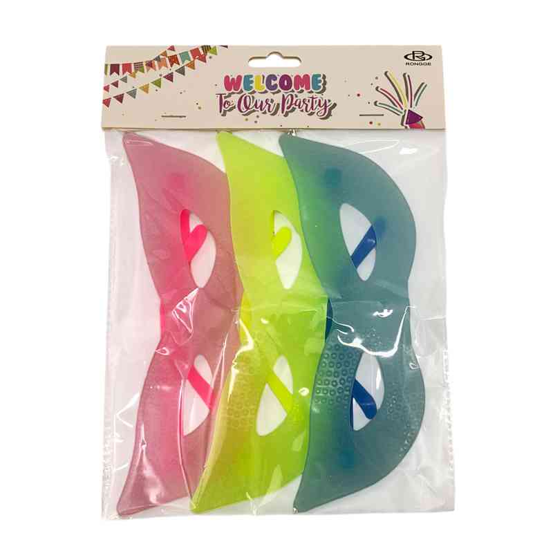 Lentes de cotillón x3, antifaz, en bolsa
