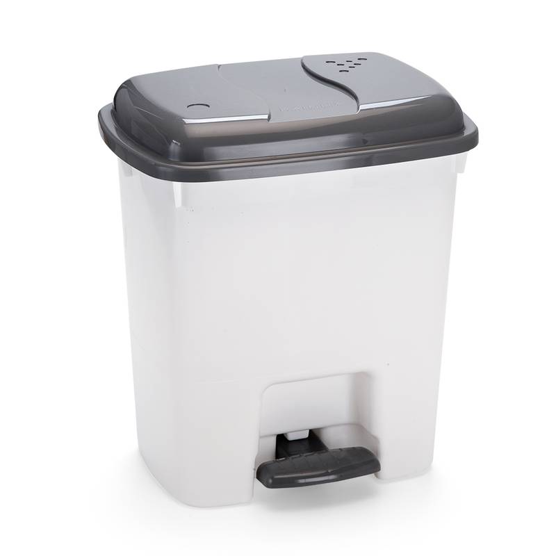 [G3358] Papelera de plástico con pedal 14L, tapa de varios colores