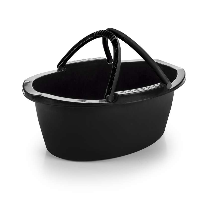 Palangana de plástico con 2 asas 16L, NEGRO