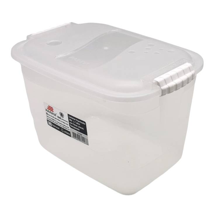 [G3410] Caja organizadora de plástico con tapa 3.7L, transparente
