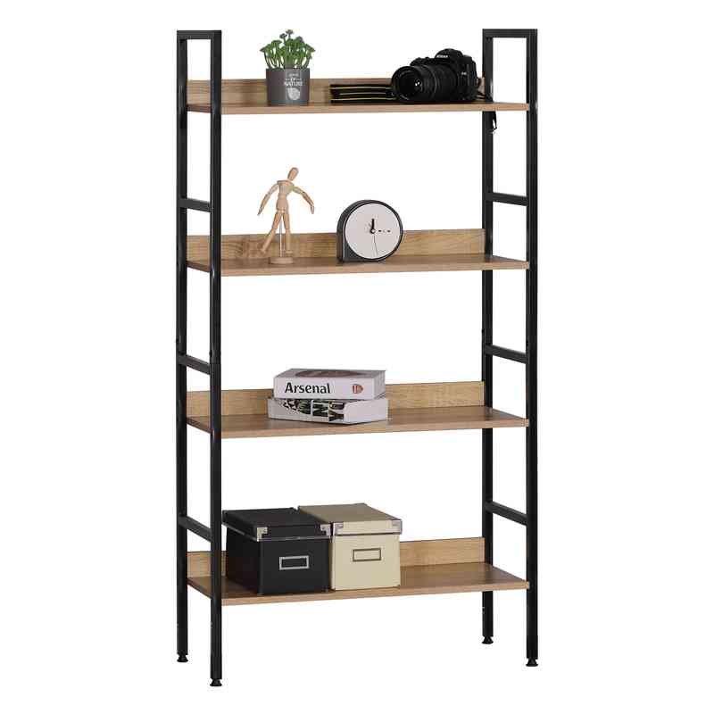 [G3413] Mueble estantería de hierro y MDF, 4 estantes, en caja, Berlina Home