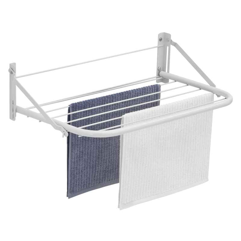 [G3450] Tendedero de ropa de pared, rebatible de acero pintado, BLANCO Maxeb