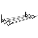 Tendedero de pared plegable grande, 6 varillas, de acero pintado, NEGRO Maxeb