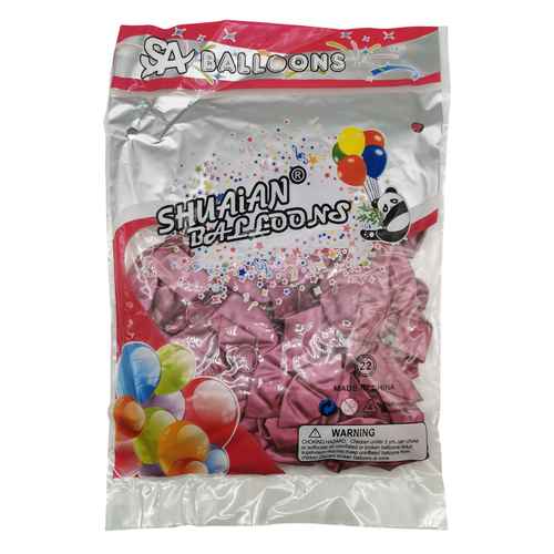Globo 10" CROMADO fucsia, bolsa x50