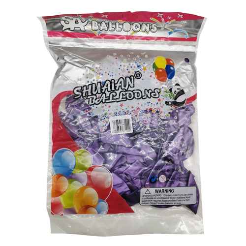 Globo 10" CROMADO violeta, bolsa x50