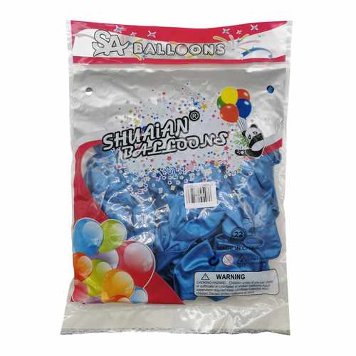 [G3509E] Globo 10" CROMADO azul, bolsa x50