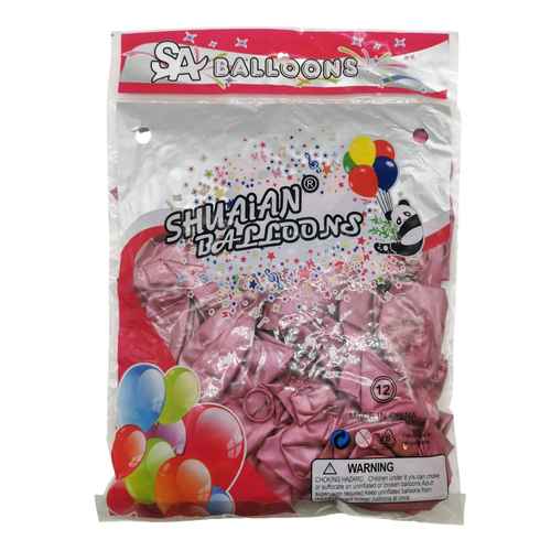 Globo 12" CROMADO fucsia, bolsa x50