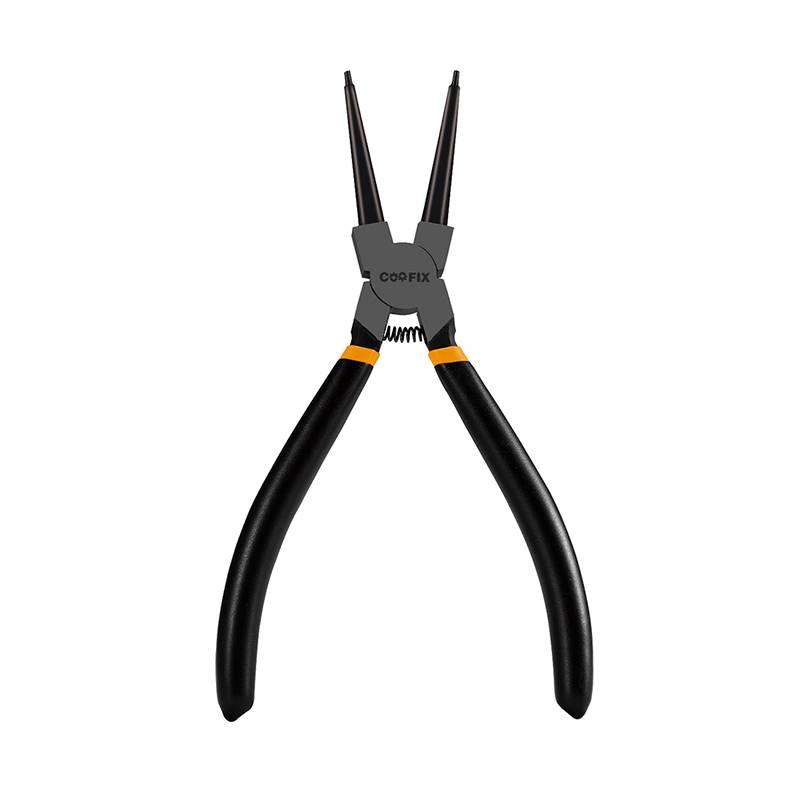 [G3539] Pinza punta fina, 7", 175mm, con resorte, para anillos rulos, en blister, Coofi