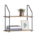 Mueble estantería de hierro y MDF, 2 estantes, para colgar, en caja, Berlina Home