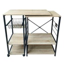 Mueble organizador de hierro y MDF, extensible, 5 estantes 1 canasto, en caja, Berlina Home
