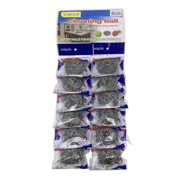 Esponja de cocina rulo de acero x12, en bolsa