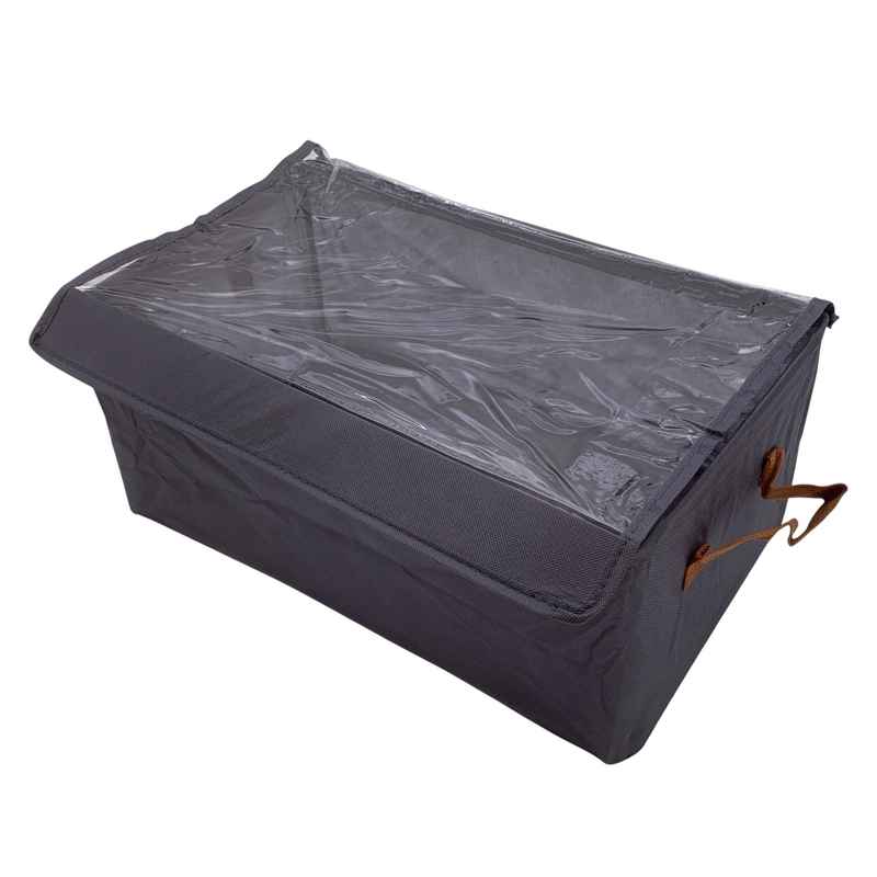 [G3726] Caja organizadora de TNT plegable con visor superior, estructura de metal, en bolsa