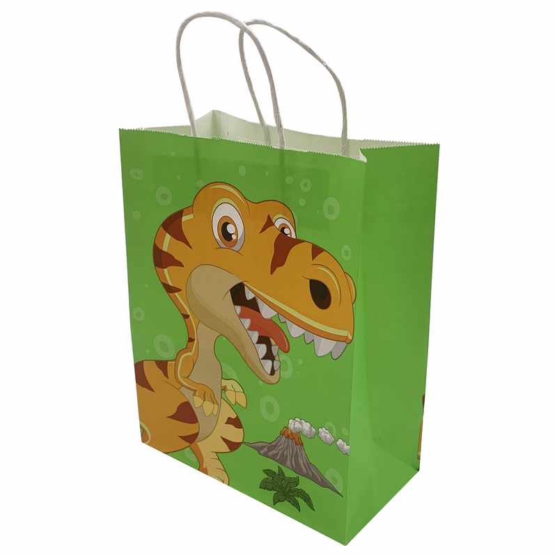 [G3730] Bolsa de regalo infantil mediana, PACK x12, varios diseños dinosaurios