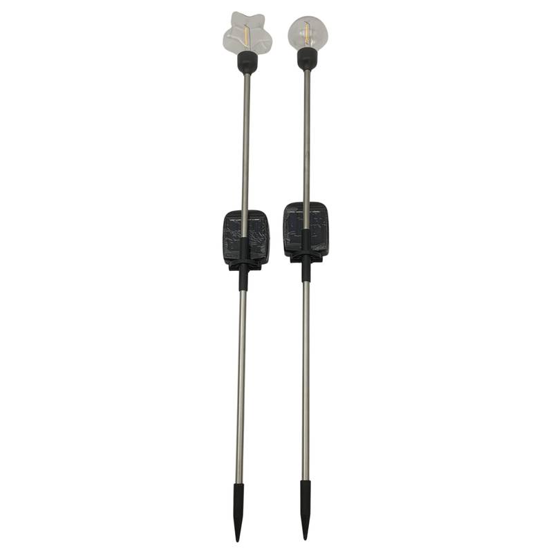 [G3779] Lámpara led pincho para jardín x2, con panel solar, en caja