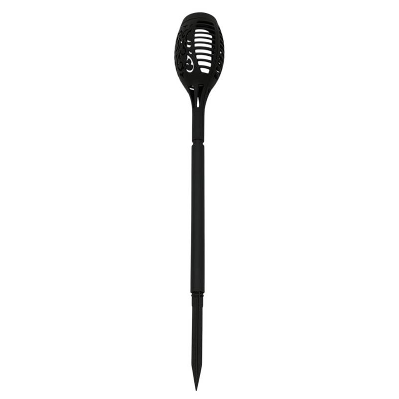 Lámpara led pincho para jardín, con panel solar, símil antorcha en caja