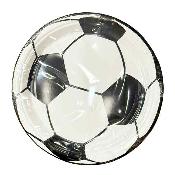 Descartable, plato de cartón x10, en bolsa, diseño pelota