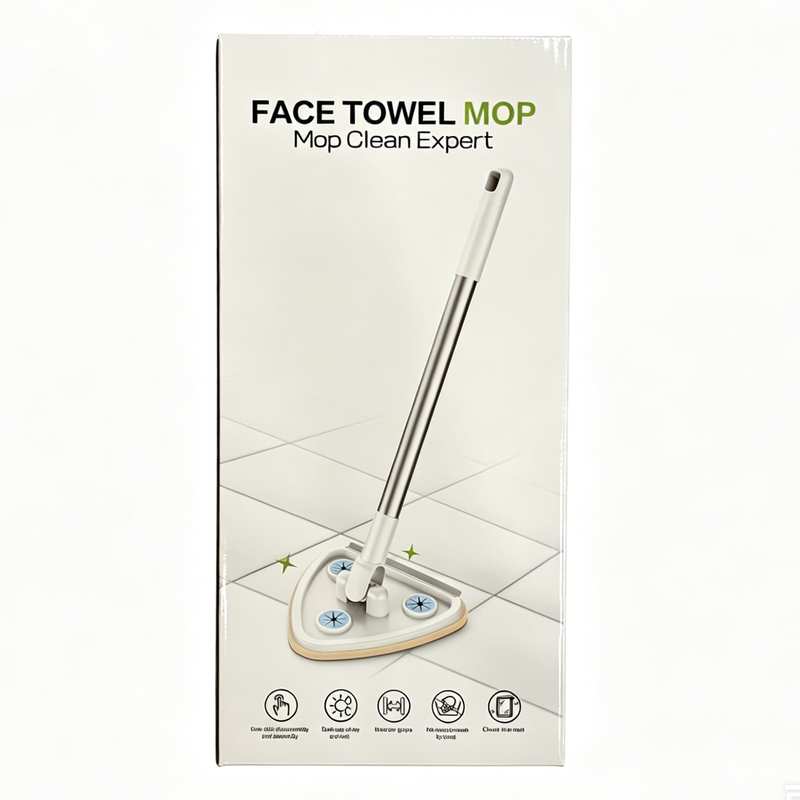 Mopa triangular, con mango telescópico, ideal para vidrios, en caja