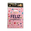 Bolsa de regalo o sorpresitas x10 feliz cumple, en bolsa, varios colores