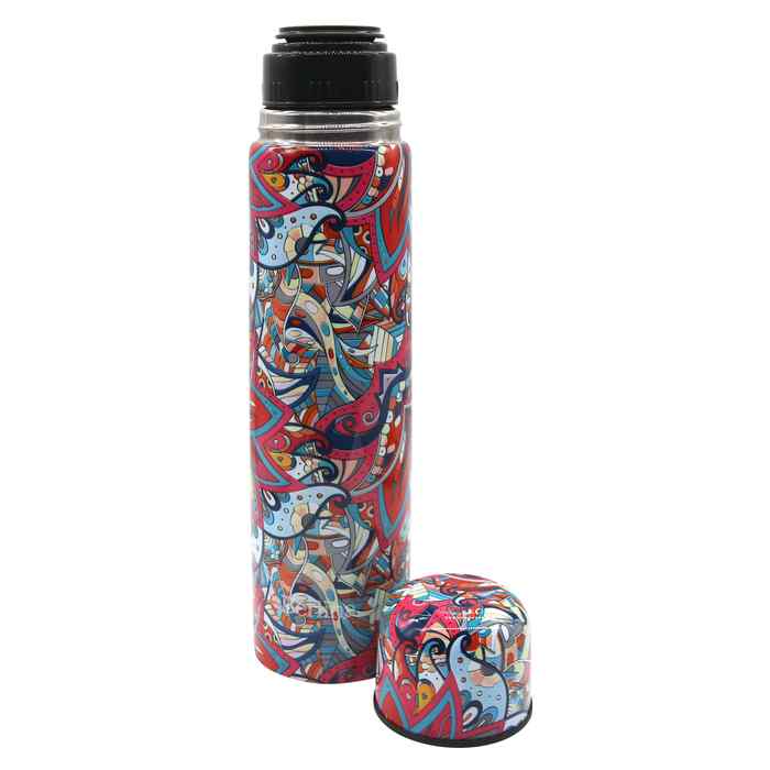 [H1234J] Termo 1L bala diseño, pico botón, base antideslizante, Berlina