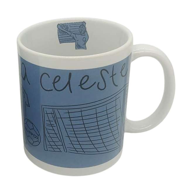 [H200CH] Taza de loza 300ml, Uruguay celeste