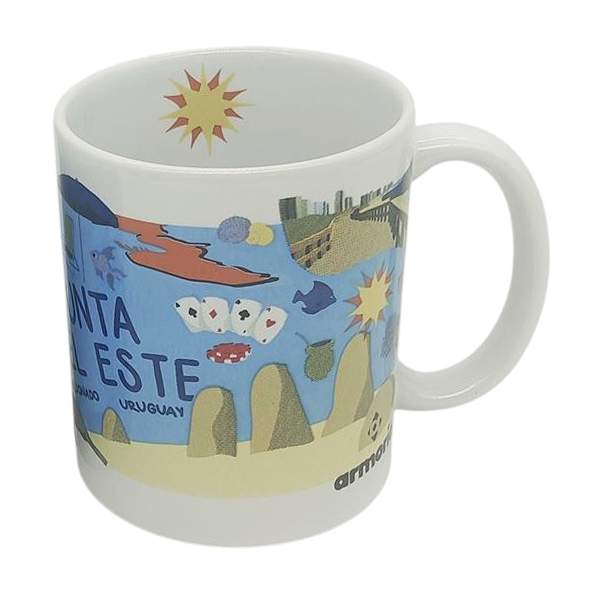 [H200CN] Taza de loza 300ml, Uruguay Punta del Este