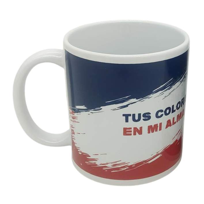[H200CP] Taza de loza 300ml, fútbol tres colores