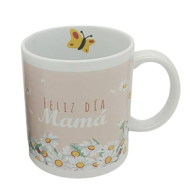 [H200CS] Taza de loza 300ml, Mamá margaritas