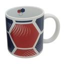 Taza de loza 300ml, fútbol tres colores